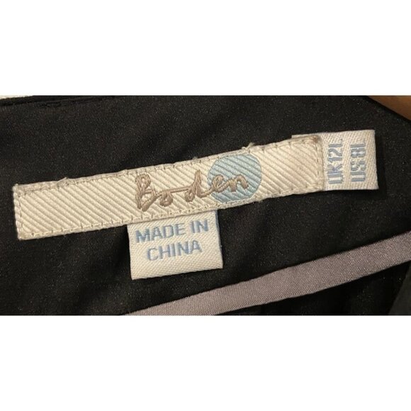 Boden Carla Kaftan Dress Viscose Embroidery Black Gray Size 8 Long 8L - Picture 5 of 5